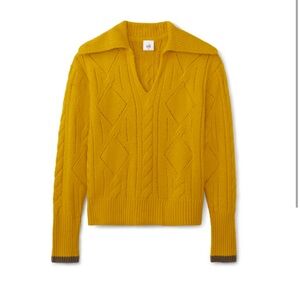 Cabi Shipshape cable knit pullover in Mustard. Size L new
